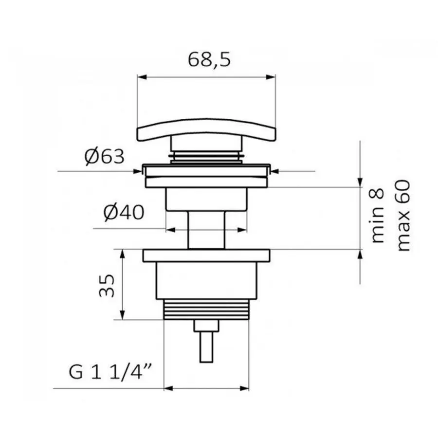 Донний клапан TRES GRB 081108 (Click-clack)