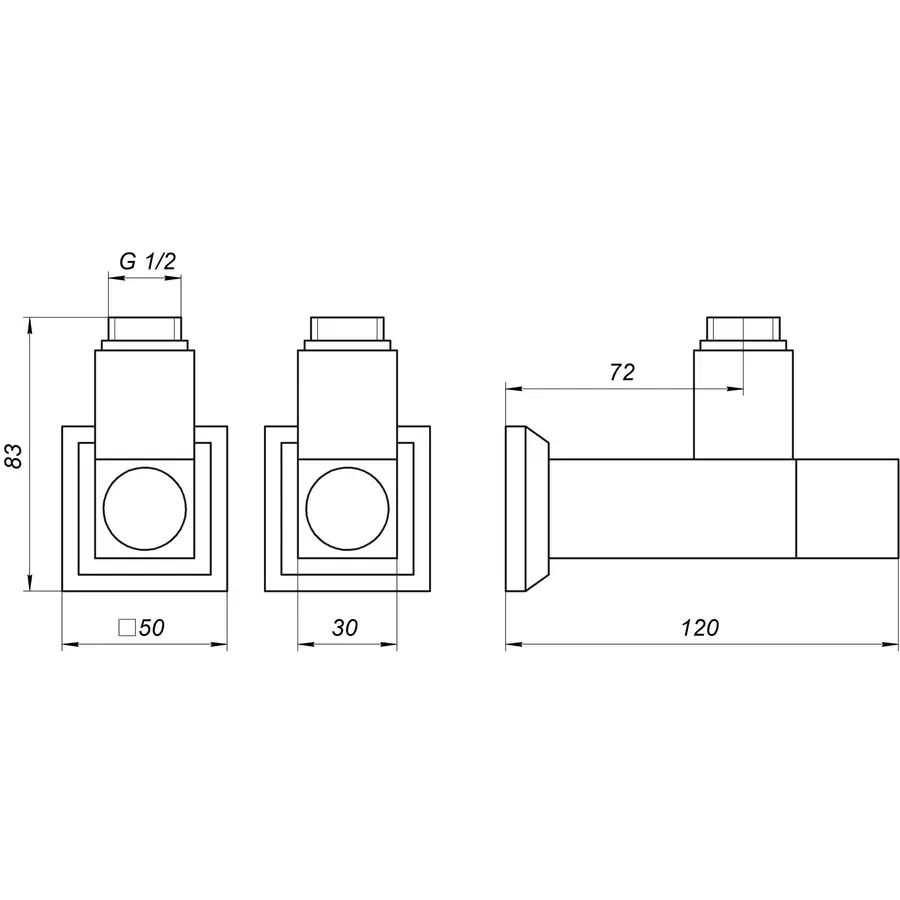 Набір Кран напівоборотний кутовий з американкою SOLOMON LUX 1/2″ CUBE CHROM 8888 (2шт.)