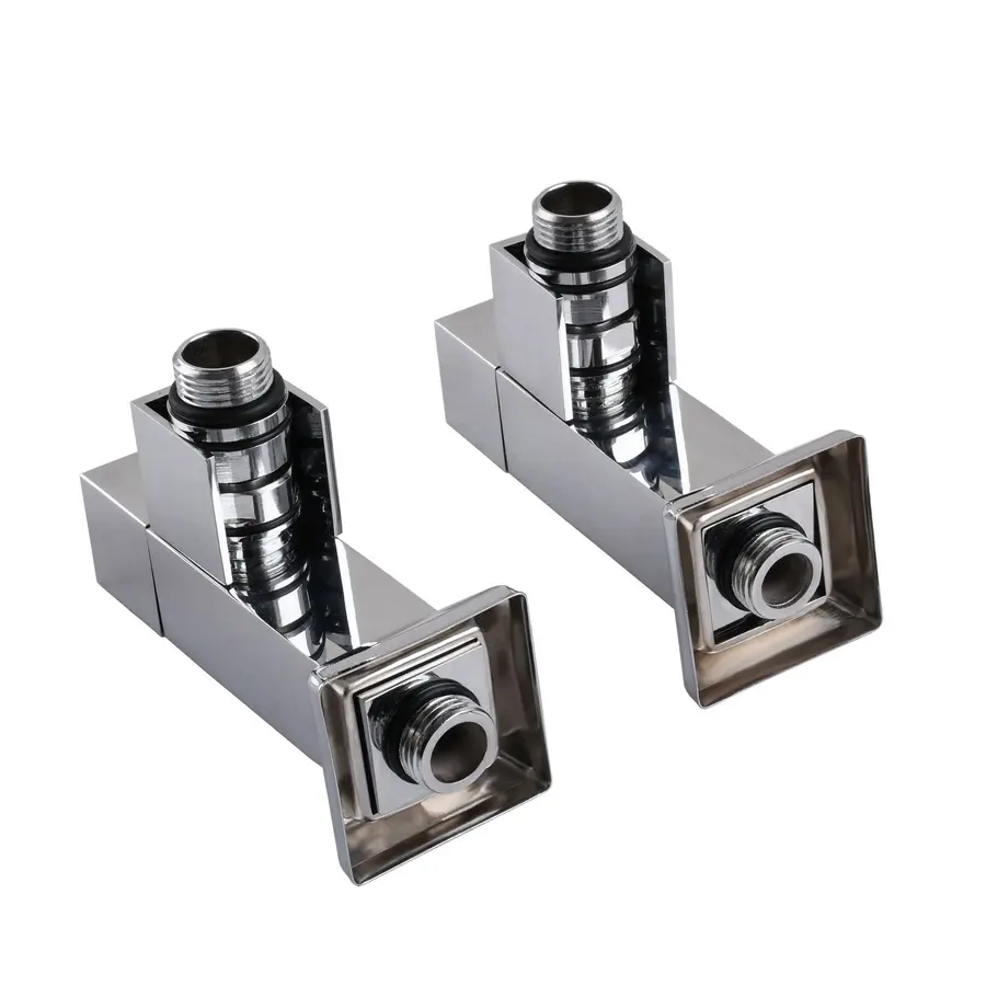 Набір Кран напівоборотний кутовий з американкою SOLOMON LUX 1/2″ CUBE CHROM 8888 (2шт.)