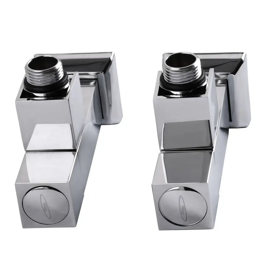 Набір Кран напівоборотний кутовий з американкою SOLOMON LUX 1/2″ CUBE CHROM 8888 (2шт.)