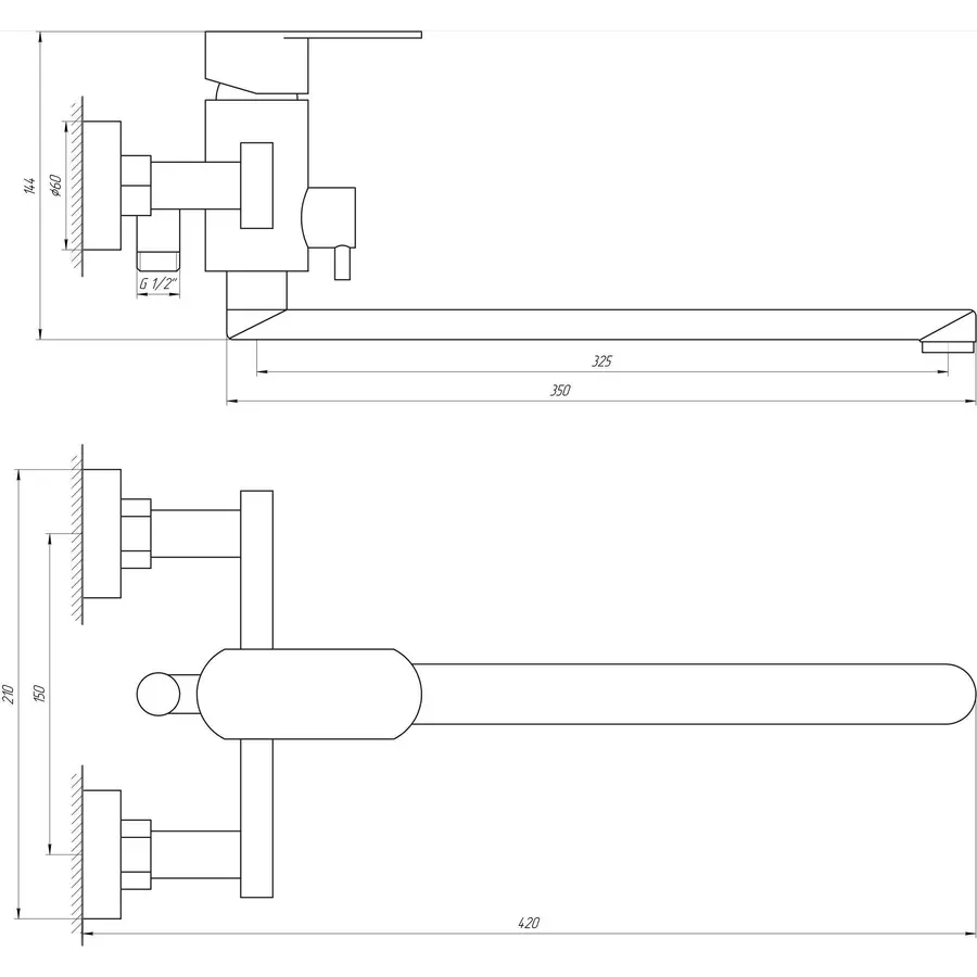 Змішувач для ванни Globus Lux SICILIA SQ-208HR