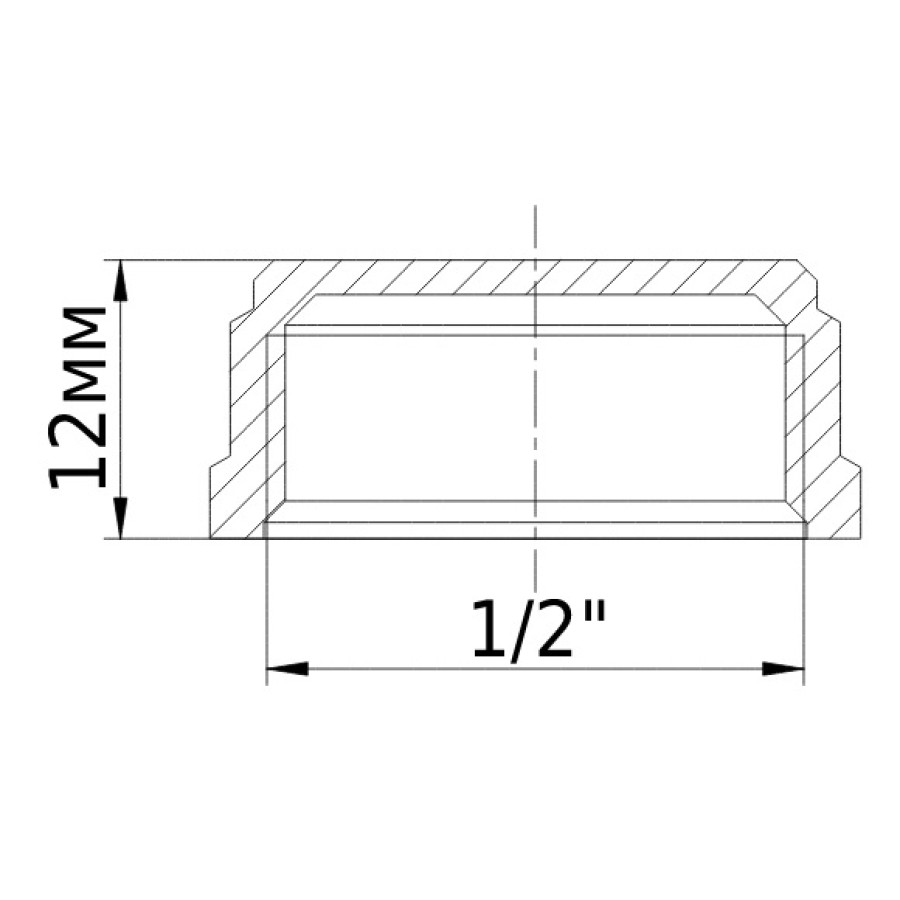 Заглушка нікельована 1/2″ВР штампована А1001А(нк) VA