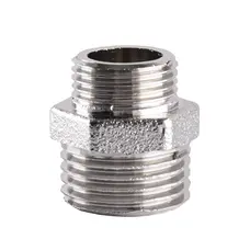 Ніпель редукційний нікельований 1/2″ЗР х 3/8″ЗР штампований А0542А(нк) VA Ніпель редукційний нікельований 1/2″ЗР х 3/8″ЗР штампований А0542А(нк) VA