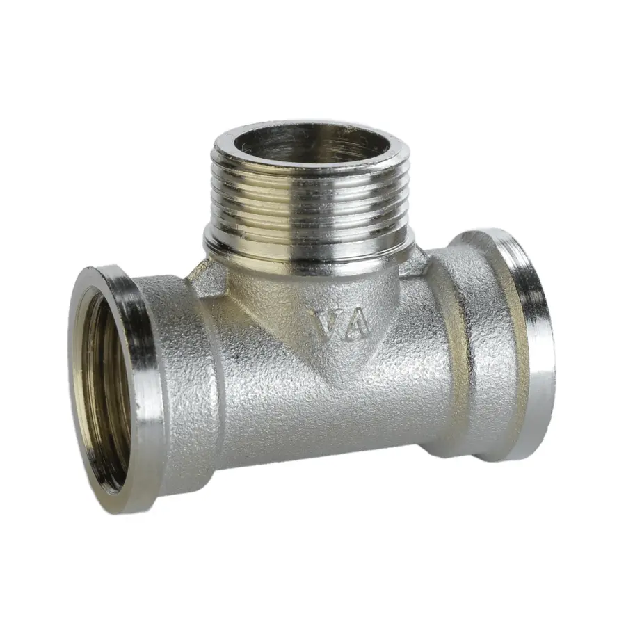 Трійник нікельований 3/4″ВР х 3/4″ЗР х 3/4″ВР штампований А0252А(нк) VA