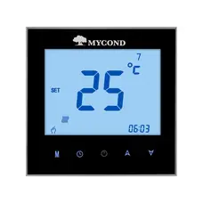 Термостат квадратний сенсорний чорний, 2 канали, Wi-Fi /MYCOND/