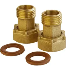 Комплект штуцерів для лічильника латунний 3/4″ВР х 1/2″ЗР штампований з прокладкою Б2709-1КбА