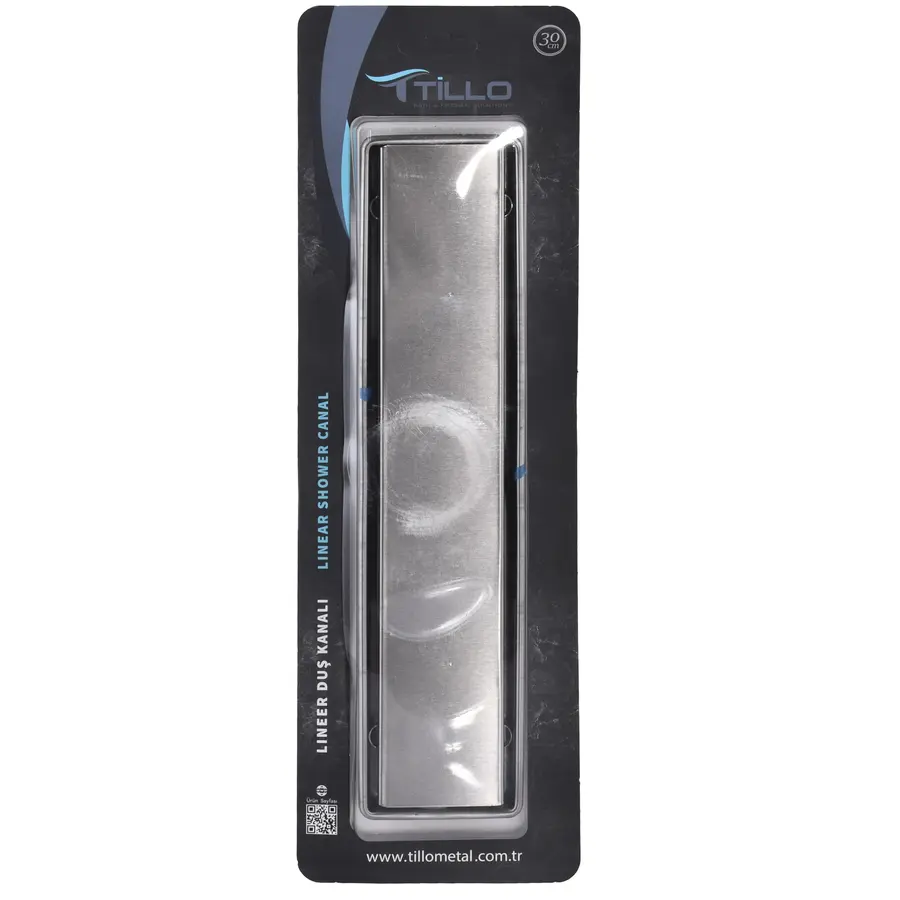 TM101-30-TILLO Трап Нерж.SUS304 з нерж. решіткою100х300, DN 50,сухий затвір без сифону, Туреччина