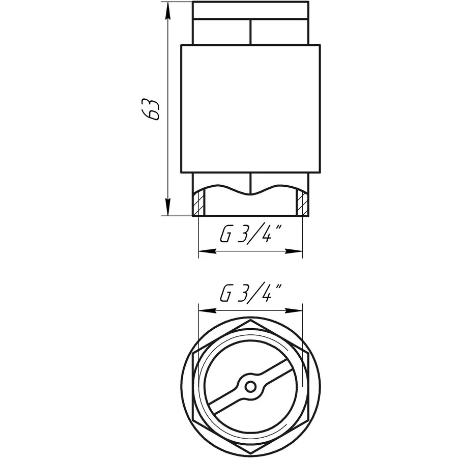 Клапан зворотного ходу води SELBA 3/4″ SL1541