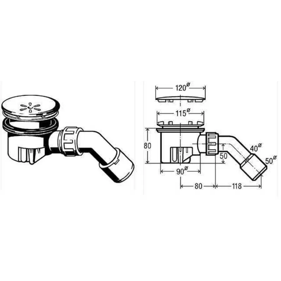 Сифон для душ кабины Tempoplex VIEGA 364786