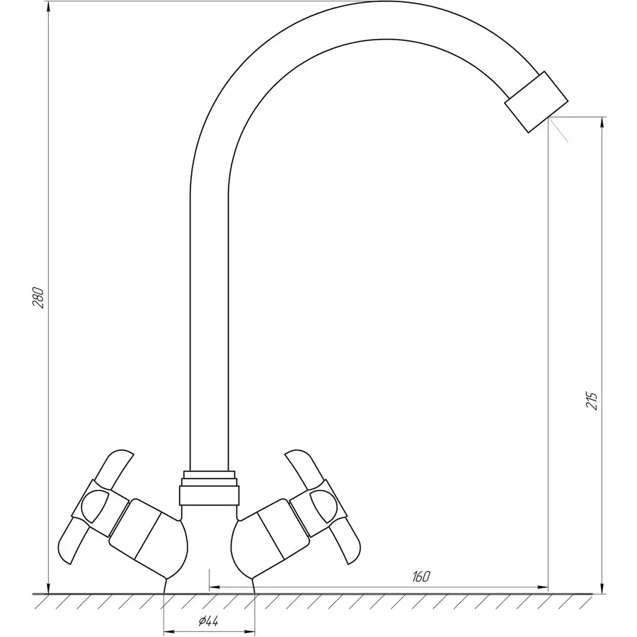 Кухонный смеситель DOMINO DK-H1-2N-Chrom