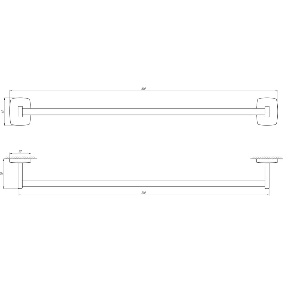 RM 1002-60-Держатель полотенец Прямой 60 см