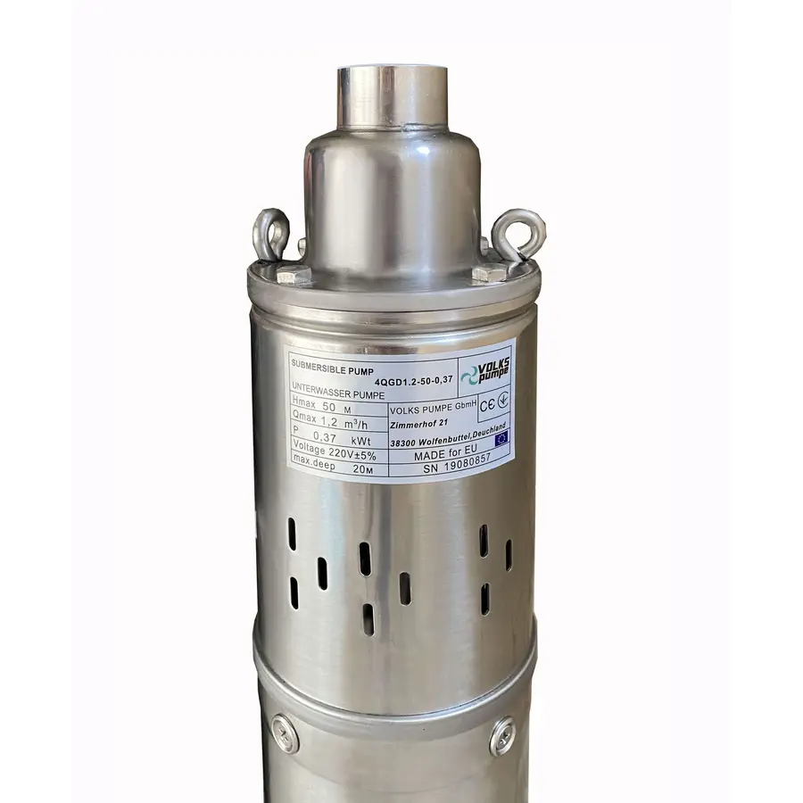Насос скважинный шнековый VOLKS pumpe 4QGD 1,2-50-0,37кВт 4 дюйма + кабель 15м