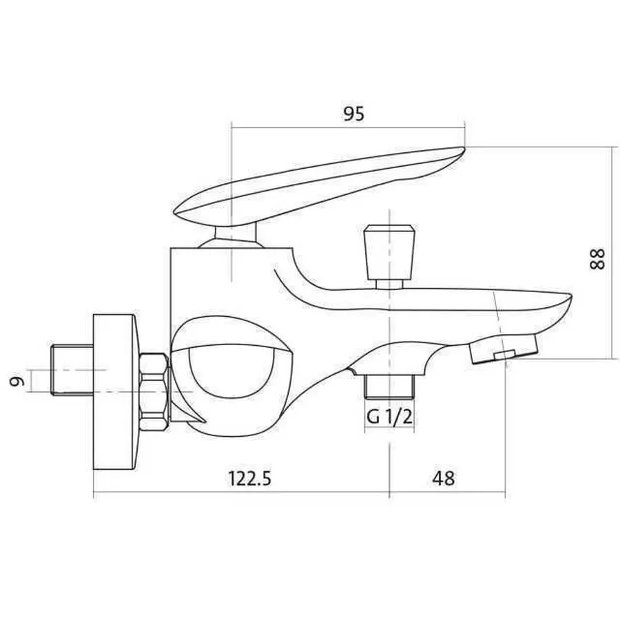 Змішувач для ванни та душу Cersanit MAYO S951-013