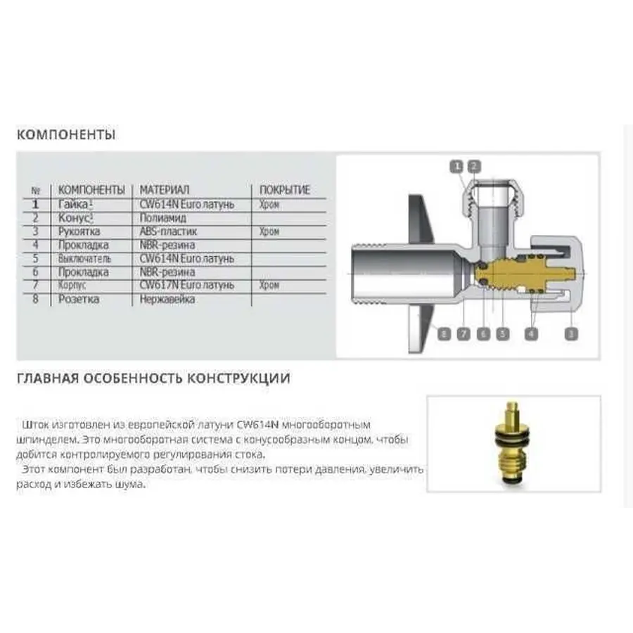 Кран вентильный кутовий ARCO 1/2″х 3/4(+3/8″) ZENIT Z0915 REGULA
