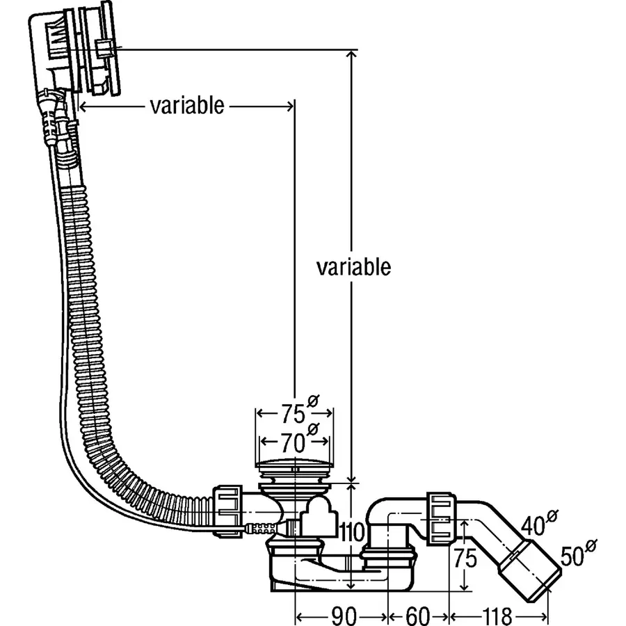 Злив-перелив Simplex Trio Visign MT5 VIEGA 728014