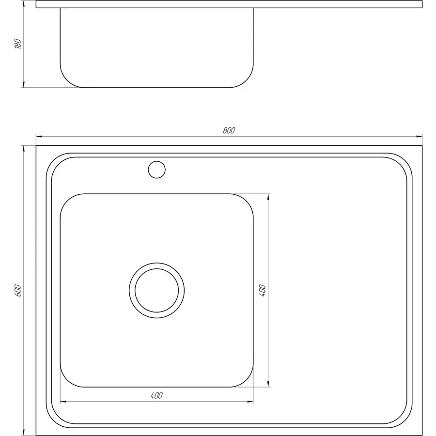 Мойка кухонная Mira MR 8060 L E Satin Left