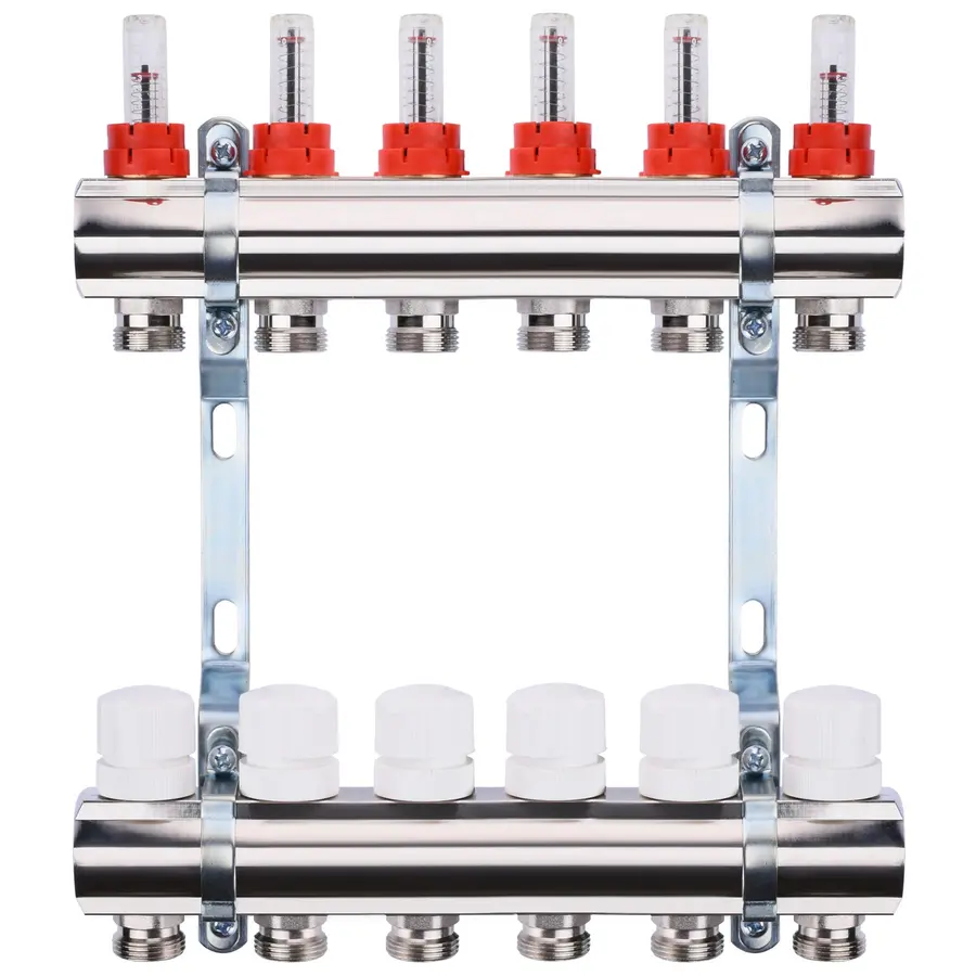 Коллектор с измерителем затрат, регуляторами и креплением ECO 001A 1 "x6