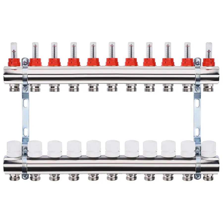 Коллектор с измерителем затрат, регуляторами и креплением ECO001A 1 "x11