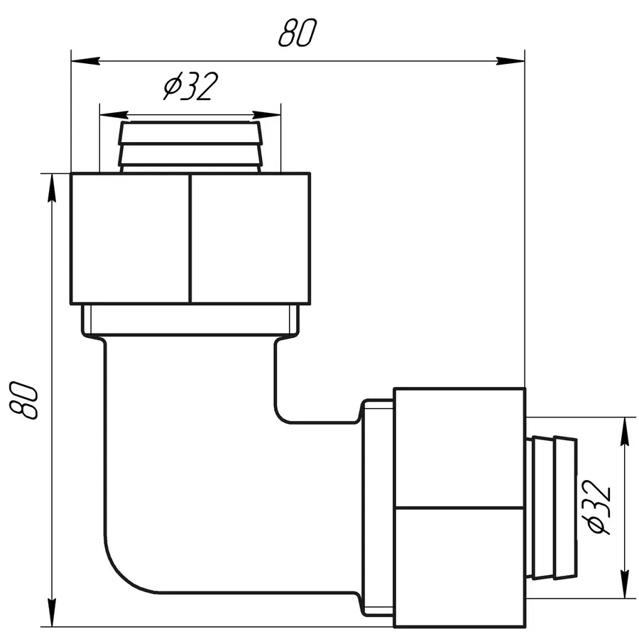 Кутник проміжний APE ITALY 751 L 32x32