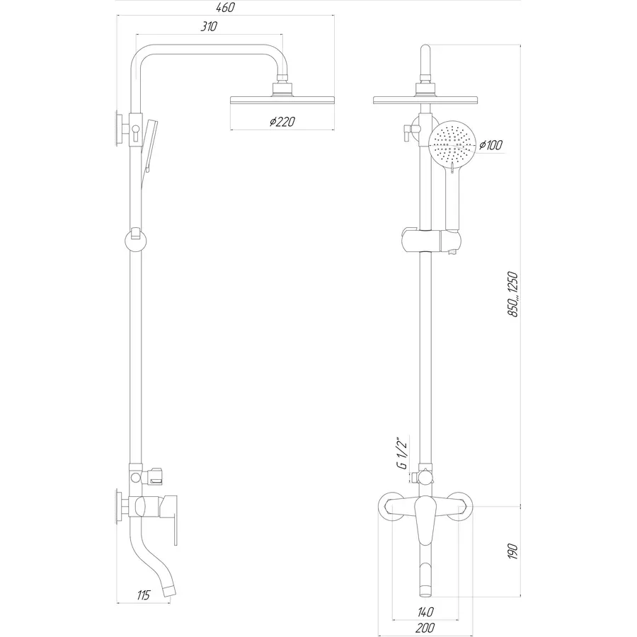 Душевая система DOMINO TORINO DS-0034