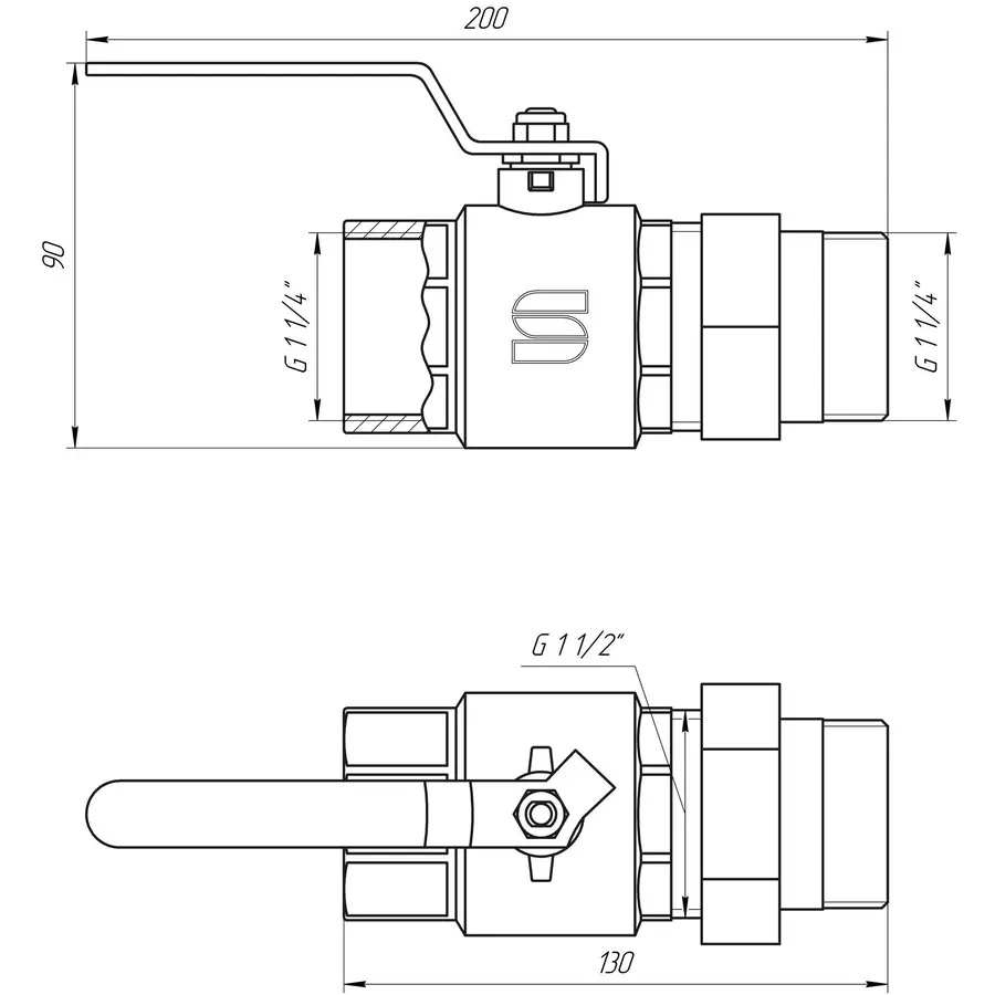 Кран шаровый с американкой SELBA 1 1/4 "SL 1509