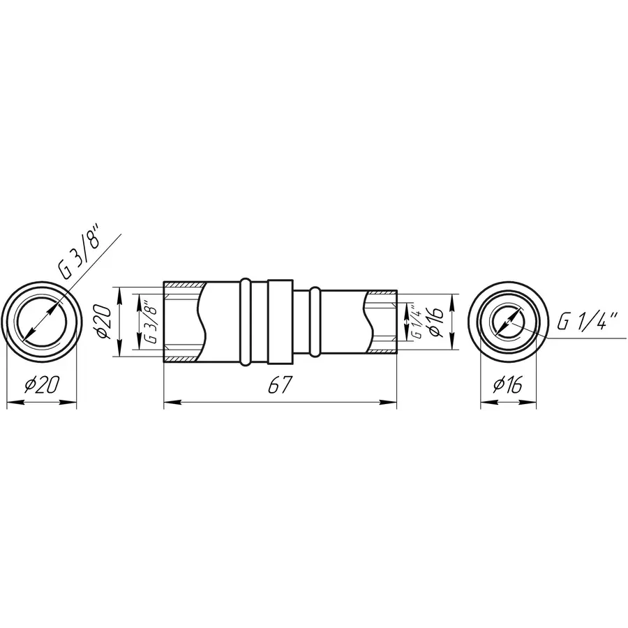 Муфта промежуточная пресс APE ITALY AP 103 20х16
