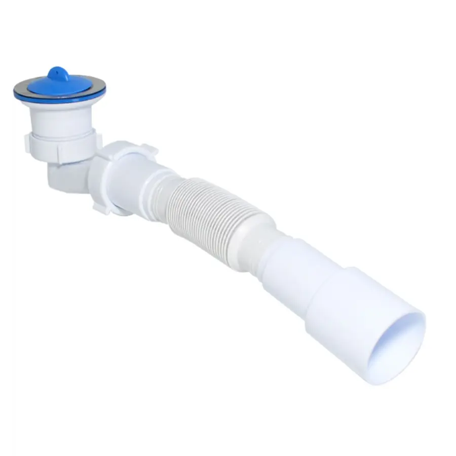 Сифон Waterstal SE 3860 для душ. піддона 1 1/2″ низький з гофрою 32х32/40/50