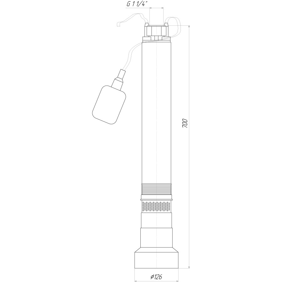 Насос колодезный OP 5,1 - 48/6 F 0,6 кВт (с поплавком)