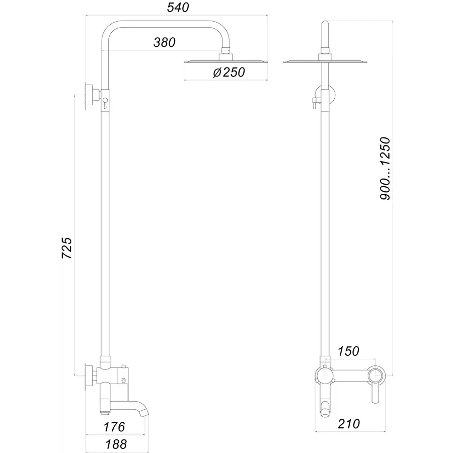 Душевая система Globus Lux WIEN SBT2-SH-02