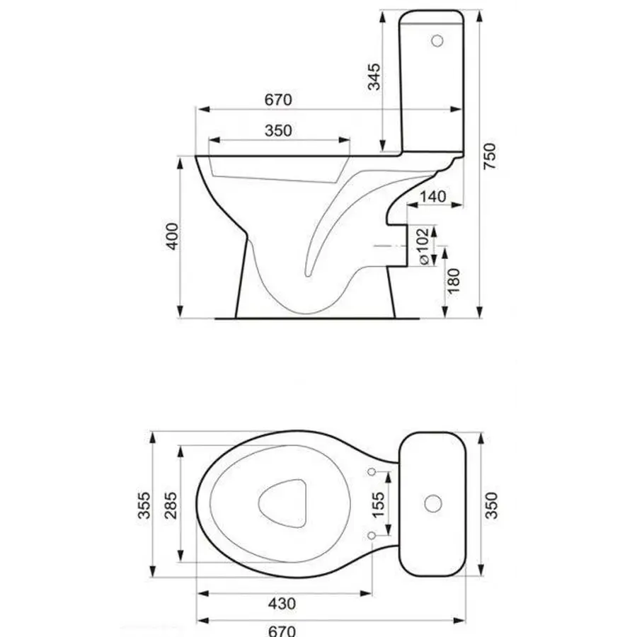 Компакт Cersanit 679 PRESIDENT 010 3/6 з кришкою поліпропілен