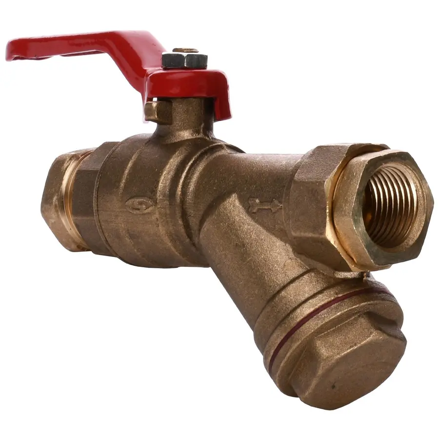 Кран шаровой с фильтром для водомера SOLOMON 1/2 "+ 3/4" 8031 ​​универсальный