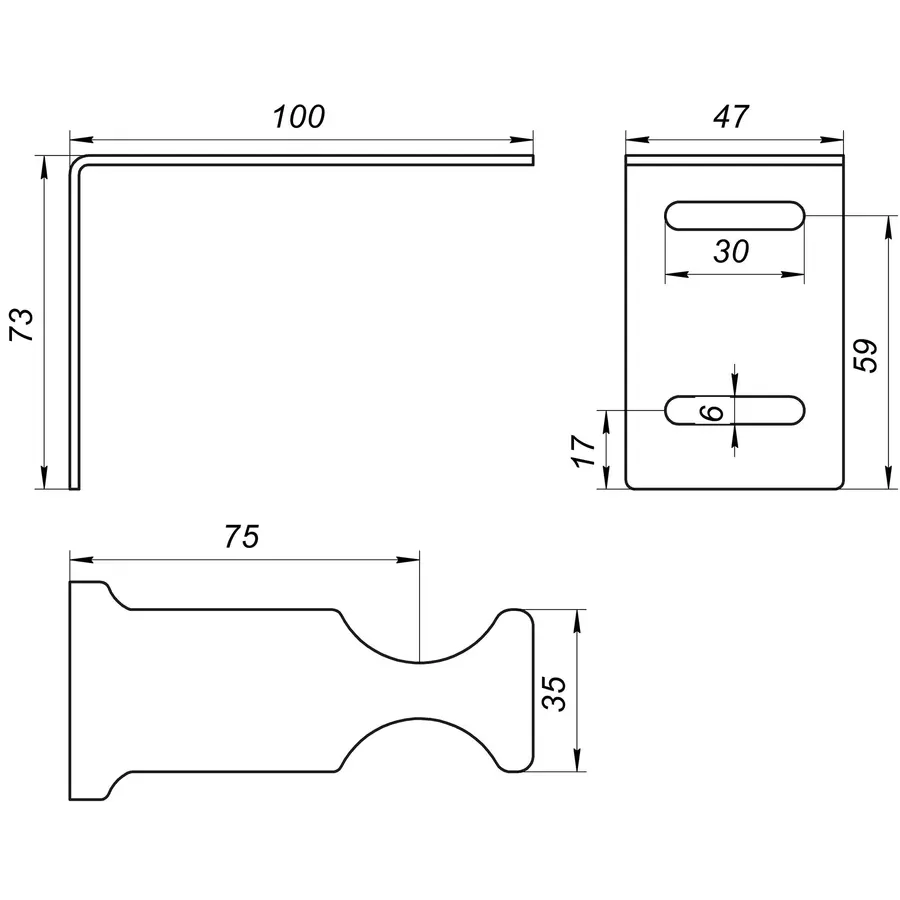 Кронштейн секционного радиатора CRISTAL NS-1012 угловой оцинкованный 110x75x48мм (кратно 2)