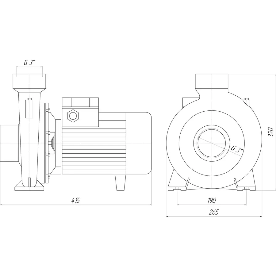 Насос центробежных BP-7C 1,5 кВт SAER (60,0 м3 / ч, 15,9 м) однофазный