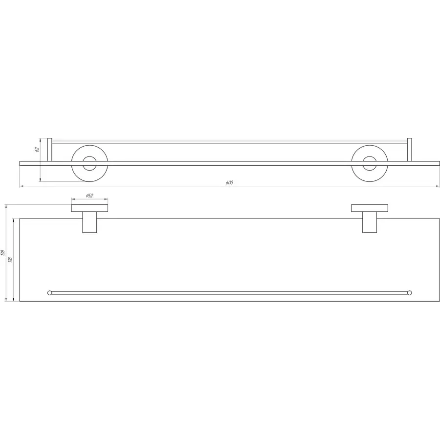 Полиця Globus Lux SS 8427 скло SUS304