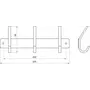 Планка SQ9435-3 - Квадро 3-я с крючками двойными НЕРЖ-SUS304- (Globus Lux)