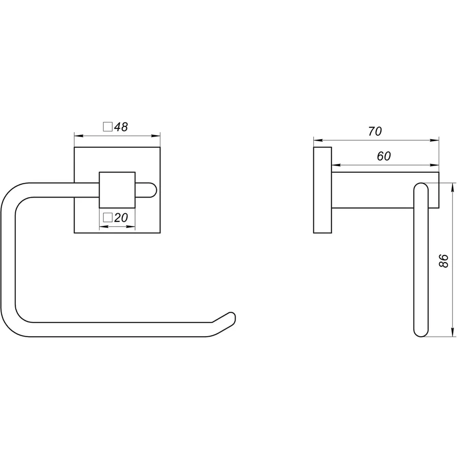 Тримач туалетного паперу Globus Lux SQ 9416 SUS304