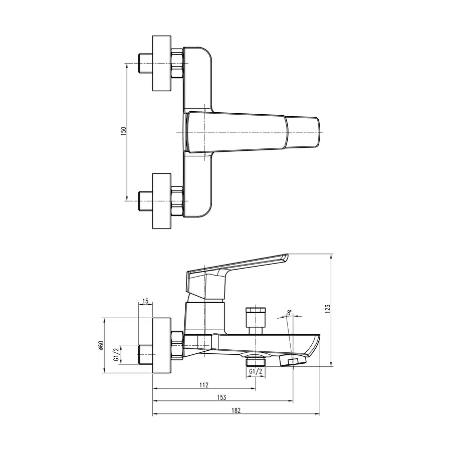 Змішувач для ванни TOPAZ LEXI TL 21101-H57-0