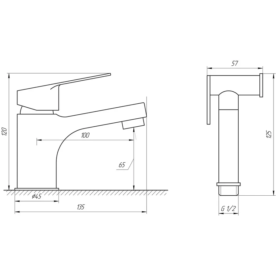 Смеситель для умывальника TOPAZ ZARA TZ 13206-H37