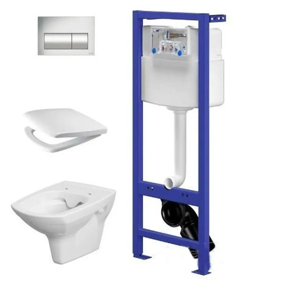 Установка Cersanit CET Cersanit B207 ин СИС-МА AQUA 02 MECH двойной. унитаз CARINA CLEAN ON дюр. лифт кнопка PRESTO хром блеск