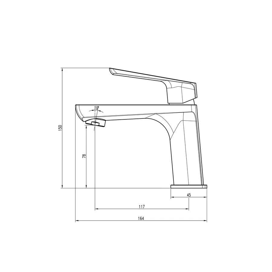 Змішувач для умивальника TOPAZ LEXI TL 21201-H57-WW