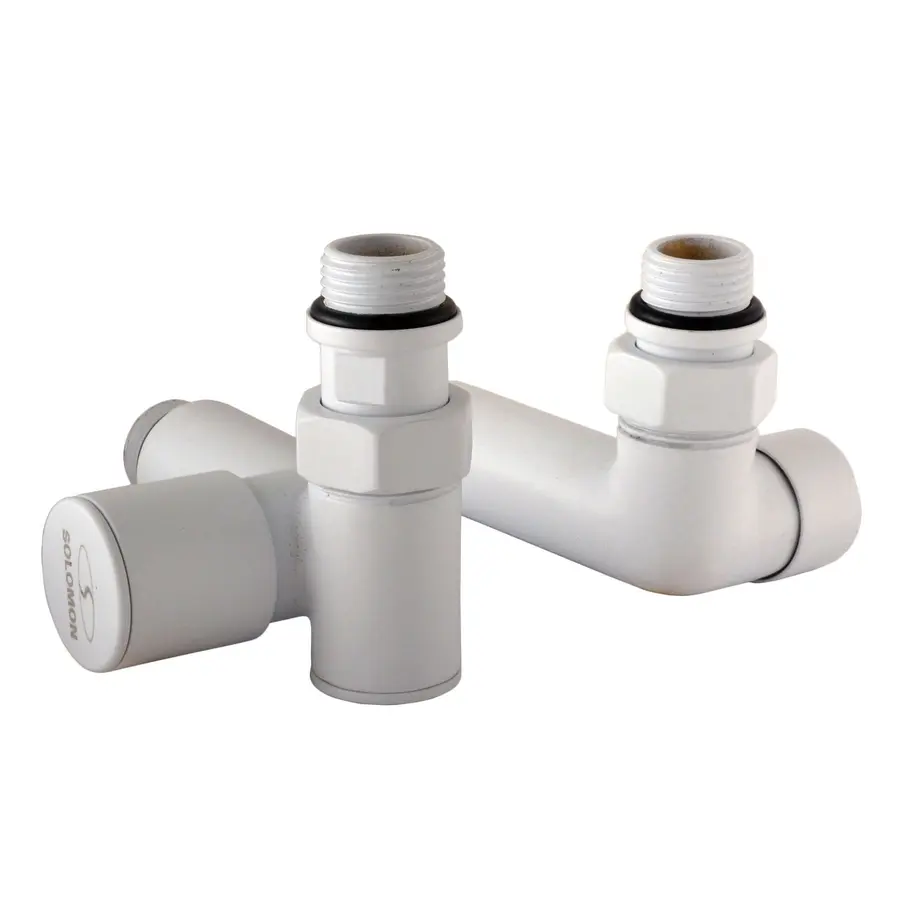 Набір Кран вентильний кутовий з американкою SOLOMON LUX 1/2″ WHITE 7777 TEN (2шт.)