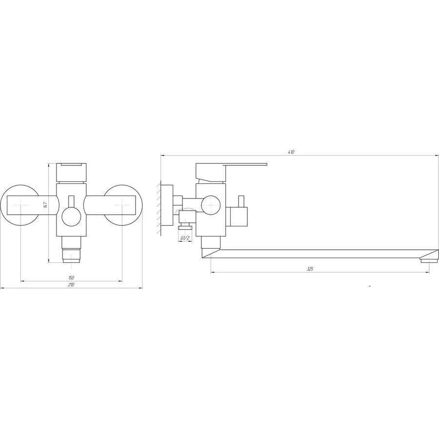 Смеситель для ванны Globus Lux RING SR-208