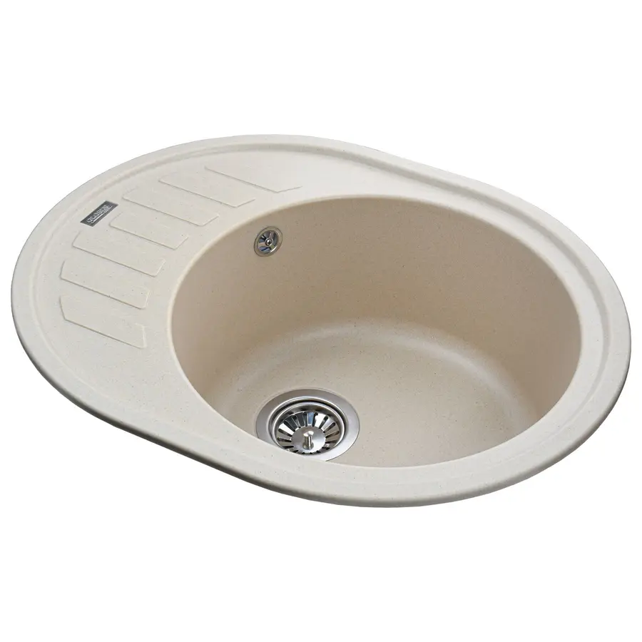 Гранитная кухонная мойка Globus Lux ARNO слоновая кость 620х500