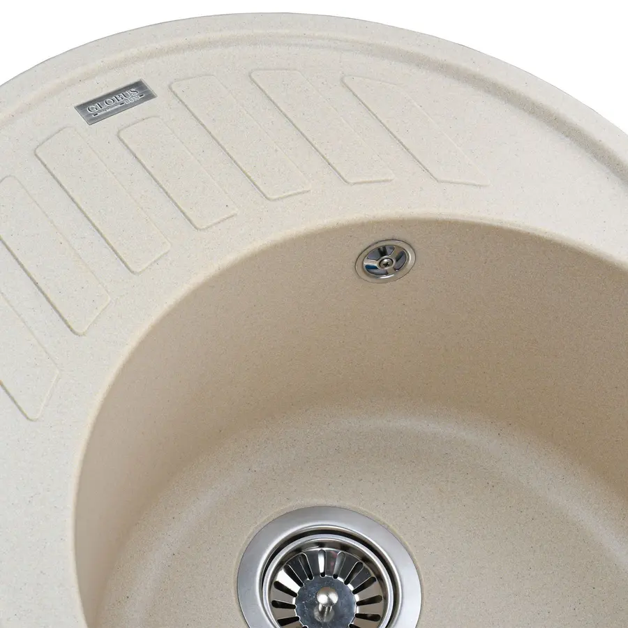 Гранитная кухонная мойка Globus Lux ARNO слоновая кость 620х500