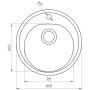 Гранитная кухонная мойка Globus Lux MARTIN серый металлик 510мм-А0003