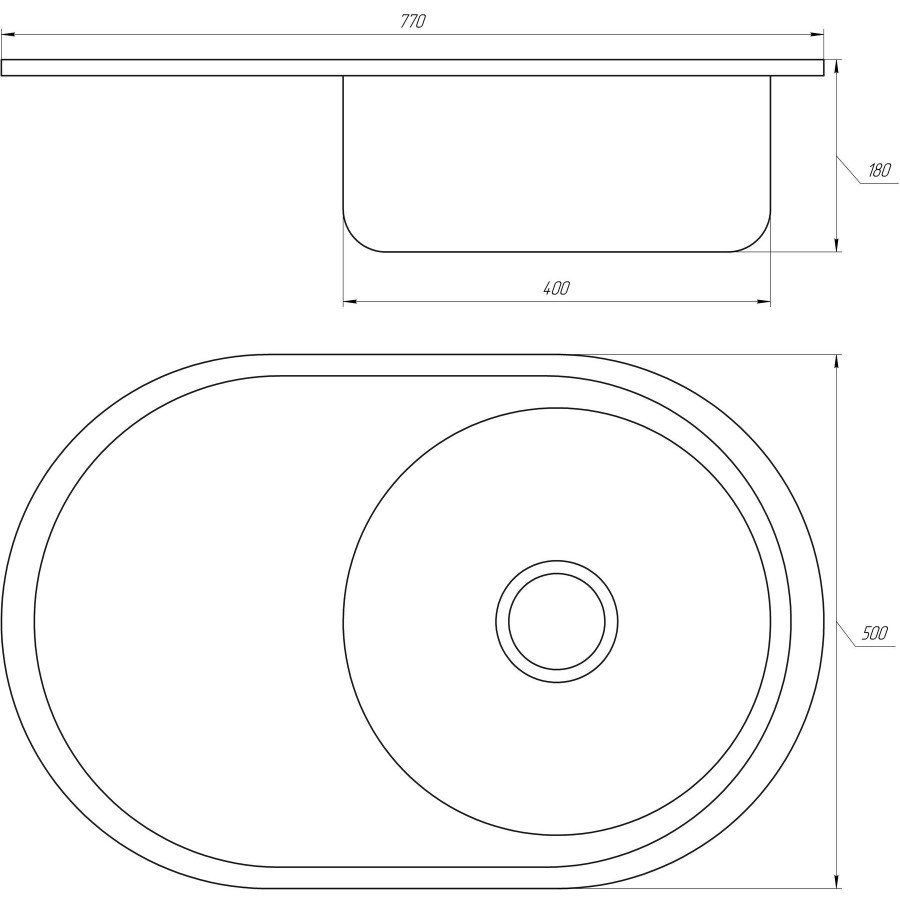 Мойка кухонная Mira MR 7750 D Decor 0.6