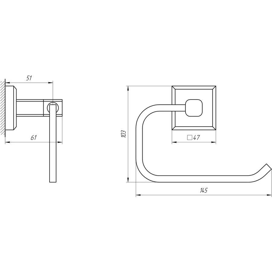 Тримач туалетного паперу TOPAZ TКВ 9916-BL чорний