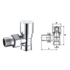 Кран вентильний кутовий з американкою SOLOMON 3/4" CHROM 1844 п/ключ