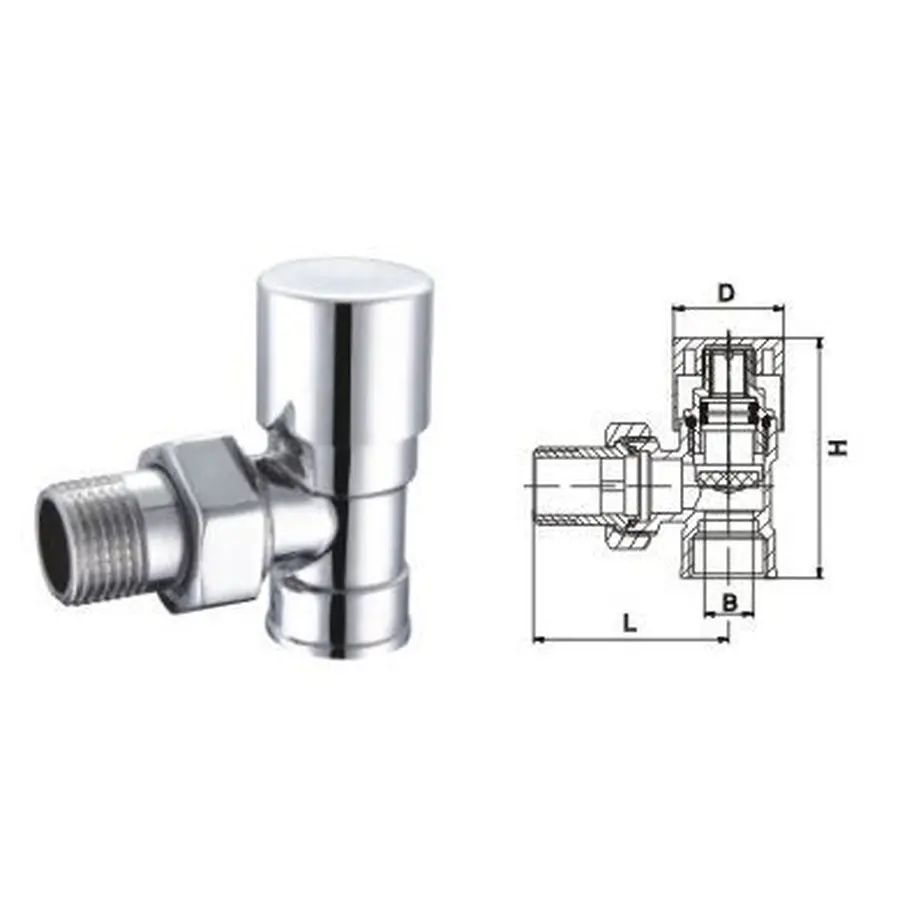 Кран вентильний кутовий з американкою SOLOMON 3/4" CHROM 1844 п/ключ