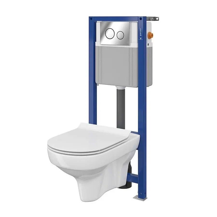 Комплект Cersanit CET B382 ин СИС-МА AQUA 22 MECH CITY CLEAN ON дюр. SLIM лифт кнопка GALAXY хром блеск